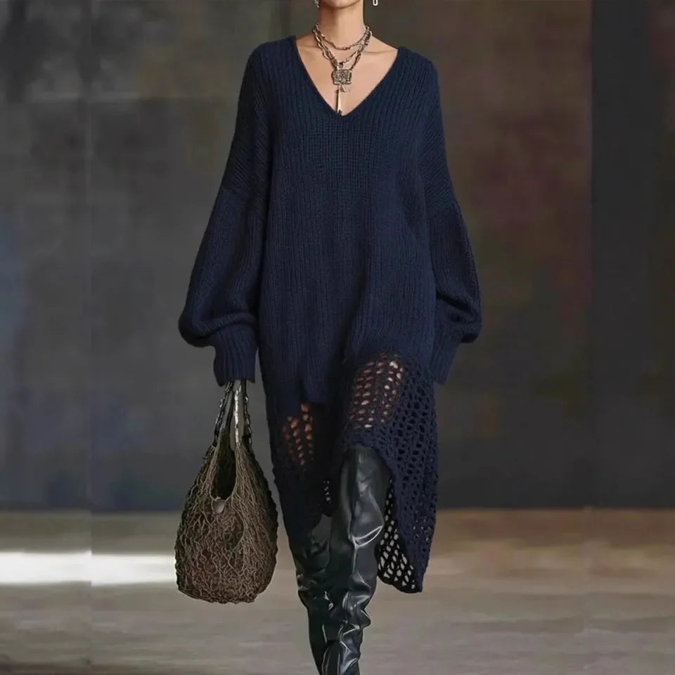 Eileen – Strickkleid mit gehäkeltem Saum