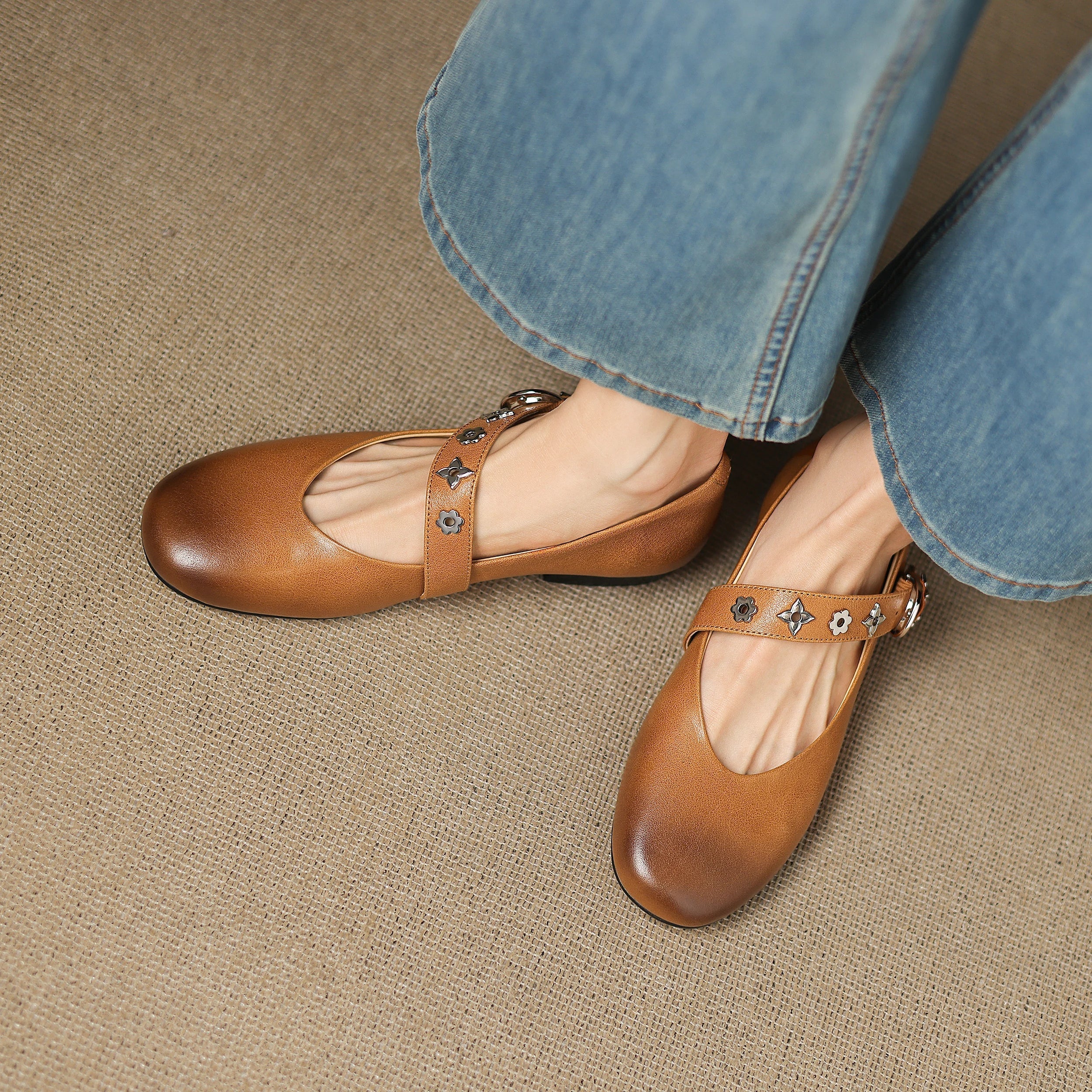 Elda Ballerinas aus echtem Leder