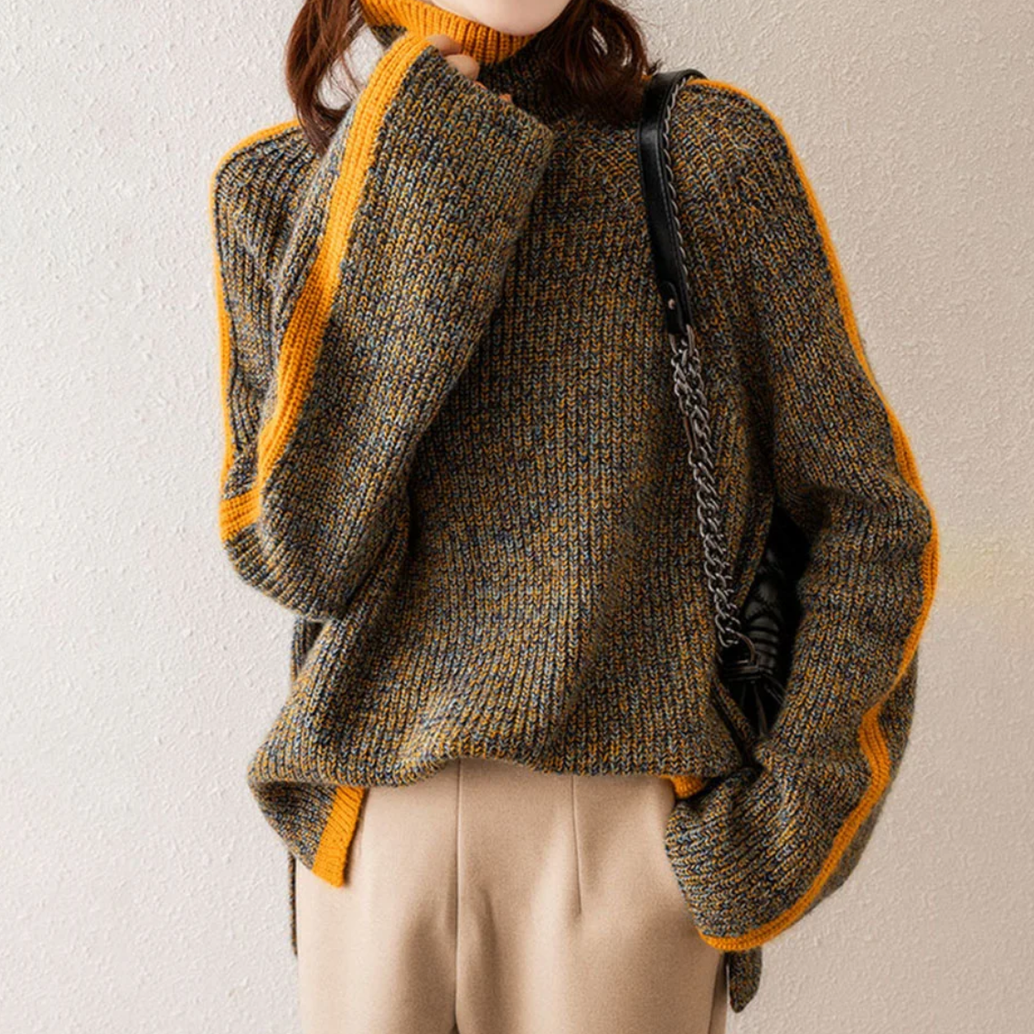 Zoé | Pullover mit rollkragen aus strick