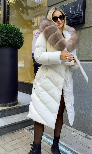 Christina | Elegante Casual-Jacke mit Kunstfellkragen