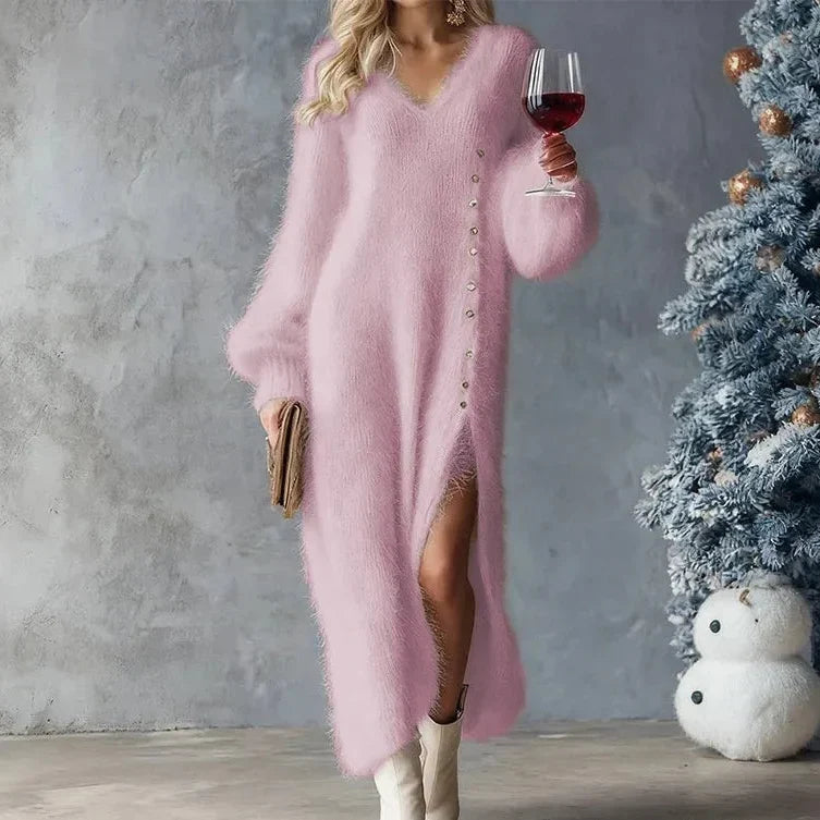 Prudence – Strickkleid mit seitlichen Knöpfen