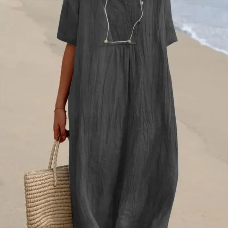 Silvana™ | Lässiges Maxikleid mit Struktur