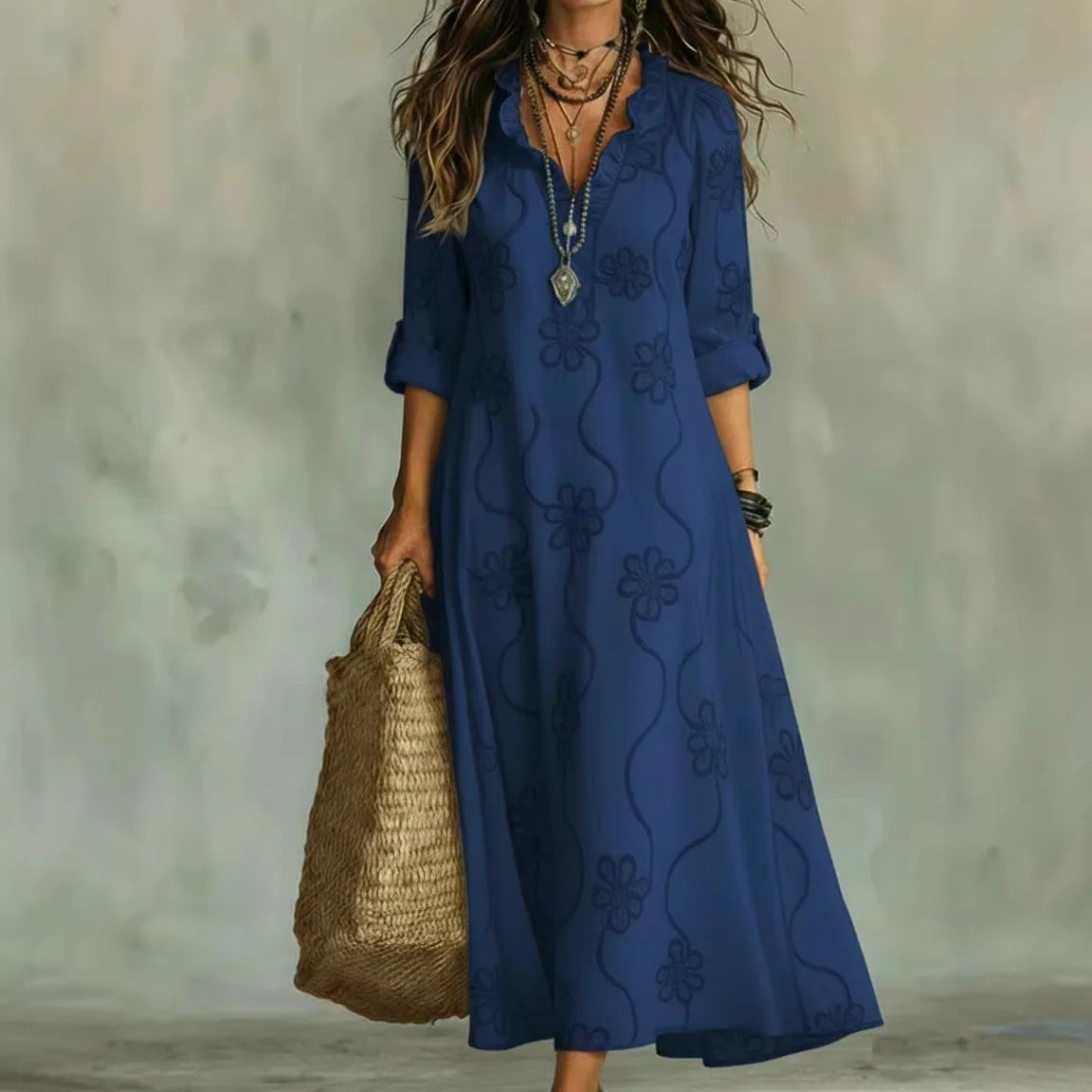 Langes Sommerkleid mit Blumenmuster „Sienna“