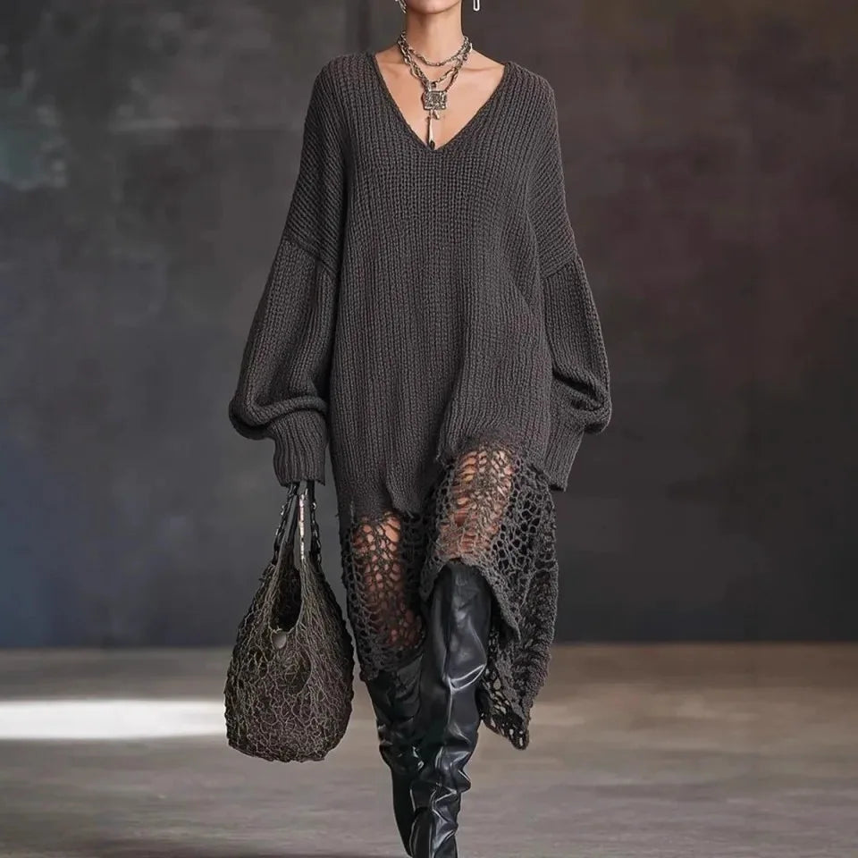 Eileen – Strickkleid mit gehäkeltem Saum
