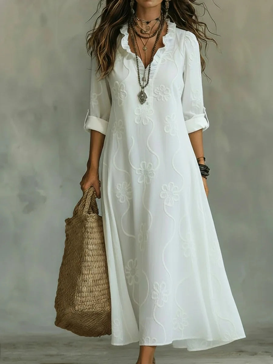 Langes Sommerkleid mit Blumenmuster „Sienna“