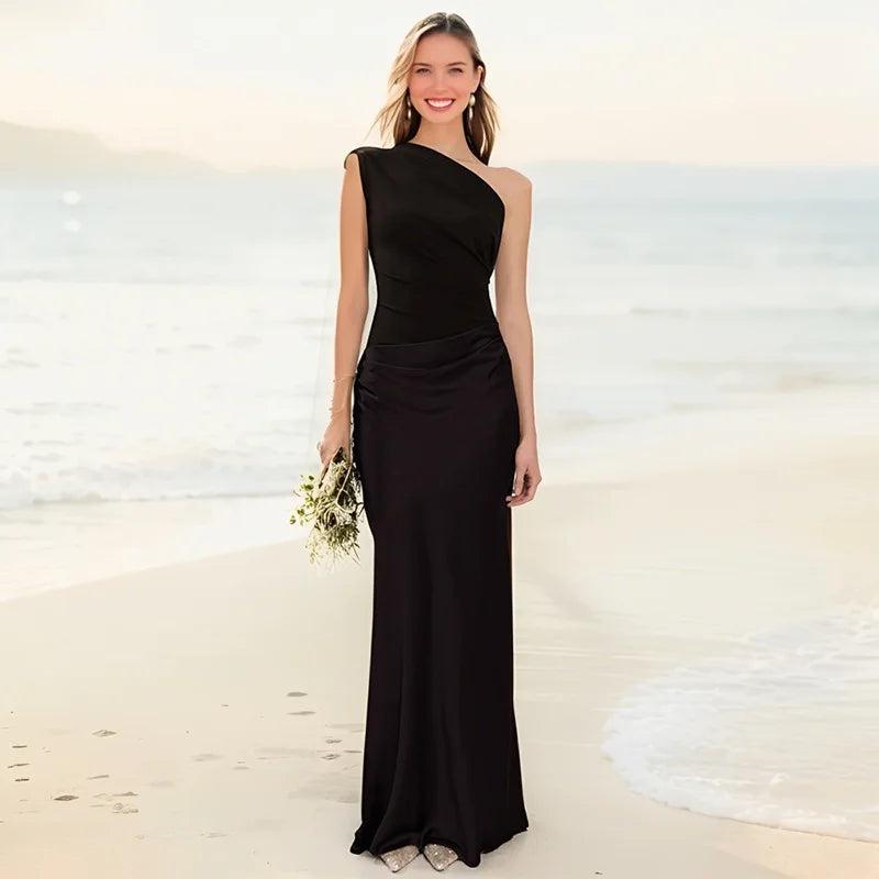 Luna™ | Satin Maxikleid mit Schlitz