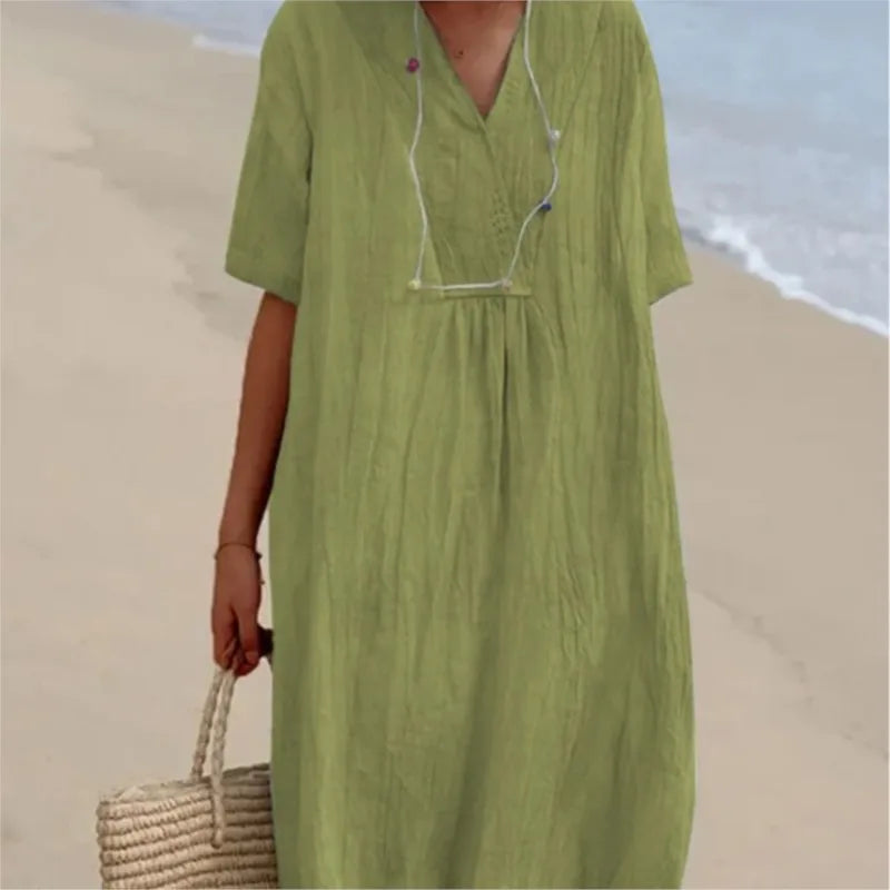 Silvana™ | Lässiges Maxikleid mit Struktur