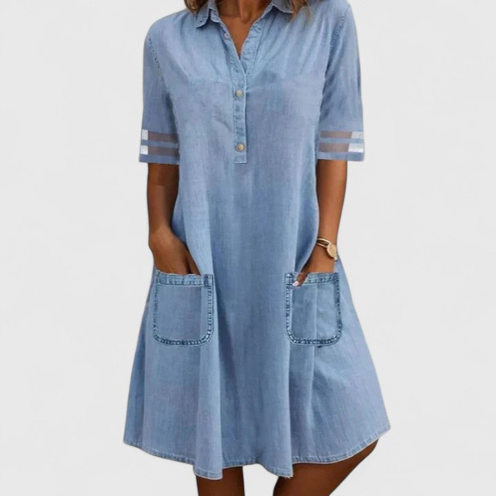 Brittany | Figurschmeichelndes Denim-Kleid