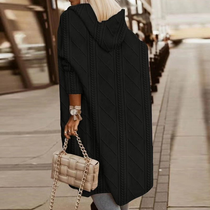 Clara – Strickjacke Damen Lang, Weicher Komfort