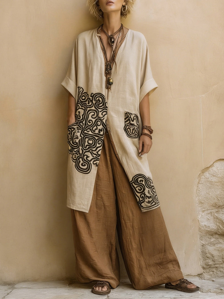 Valentina | Langes, besticktes Bohemian-Set