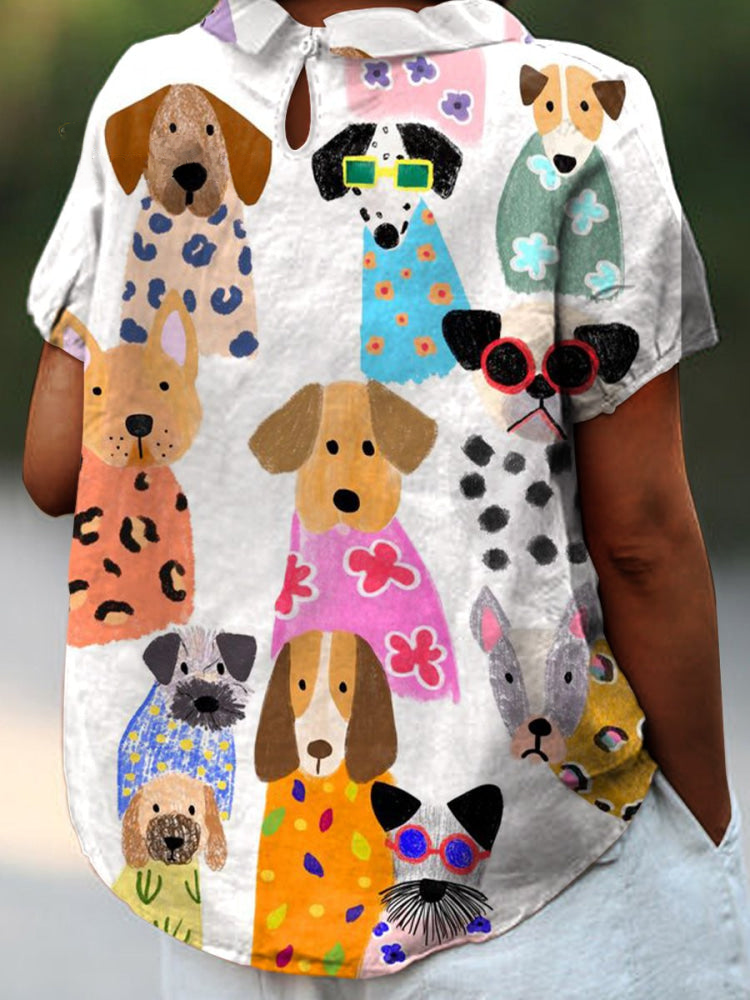 Tilly | Hund Print Shirt