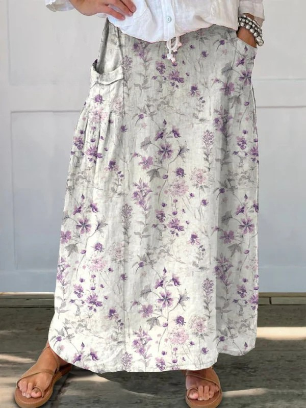 Eloisa™ | Vintage-Blumenrock mit elastischem Bund und Taschen