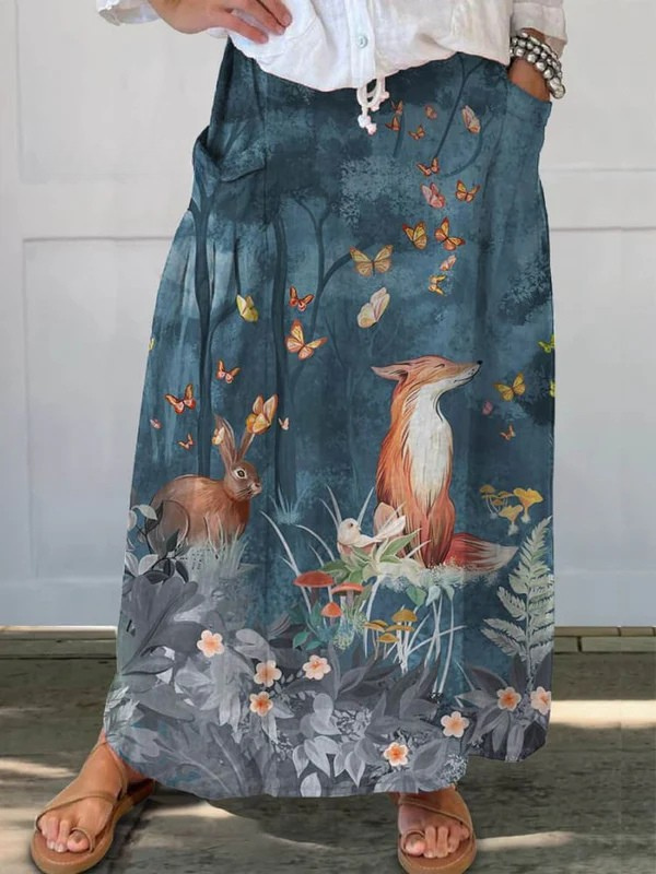 Roxy™ | Lässiger Vintage-Rock mit Blumen- und Tiermotiv