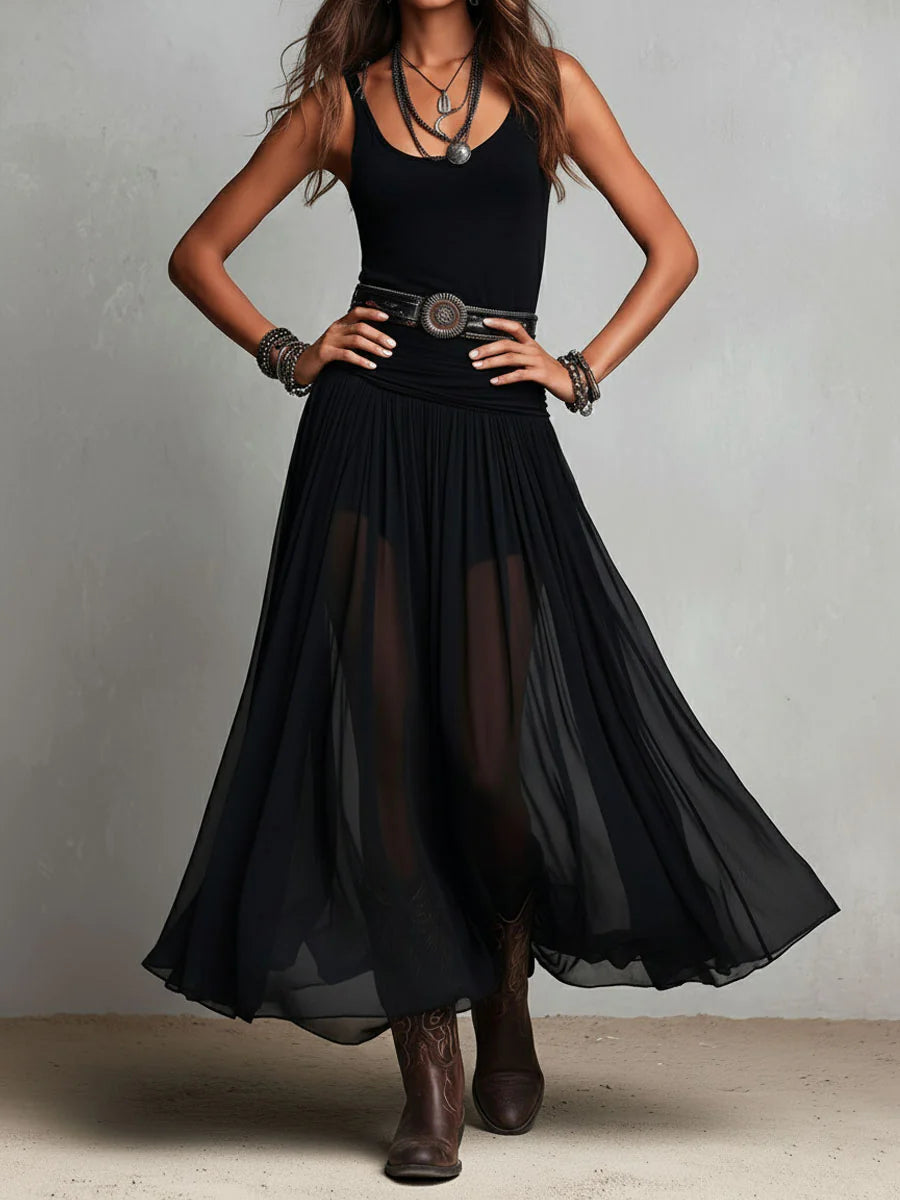 Capucine | Maxikleid mit Tanktop und Tüllrock (mit Gürtel)