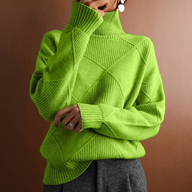 Eugénie – Lockerer Winterpullover mit Rautenmuster