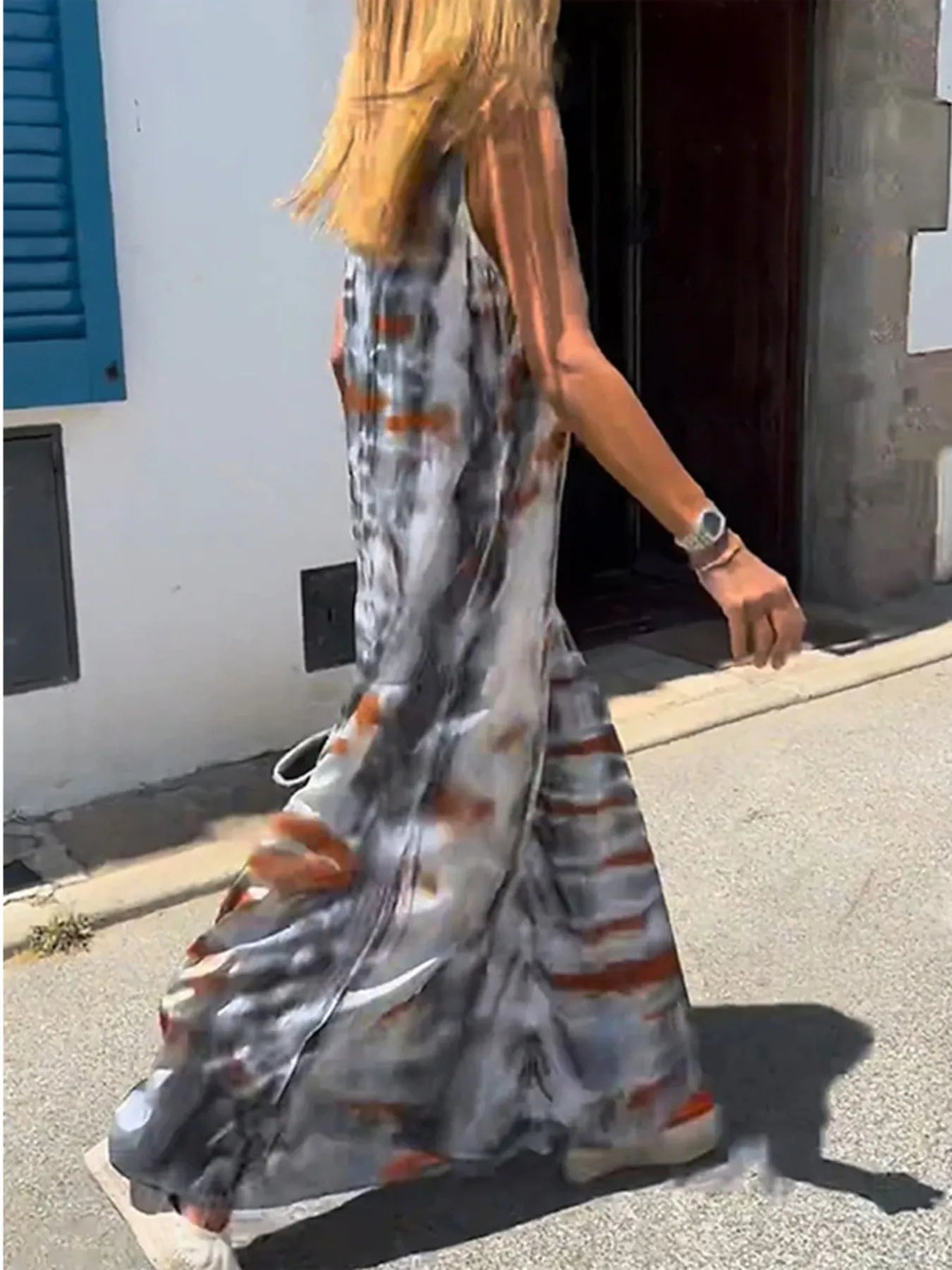 Abibi Maxi Cami mit V-Ausschnitt Tie-Dye
