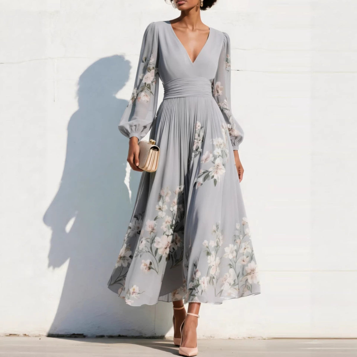 Emmeline | Midikleid mit Puffärmeln