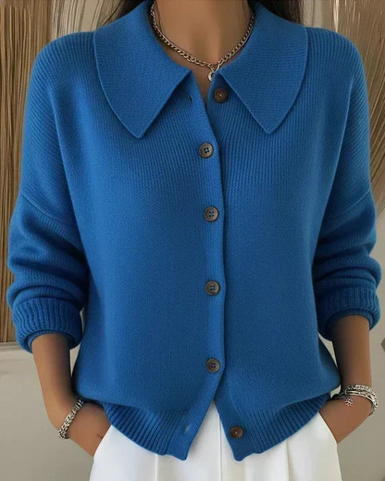 Vega | Strickjacke mit Hemdkragen