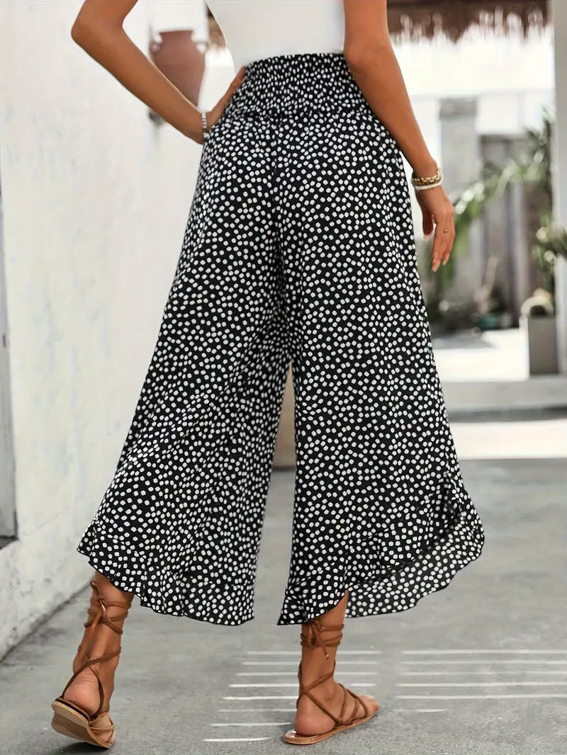 Avira – Luftige High-Waist Hose mit weitem Bein