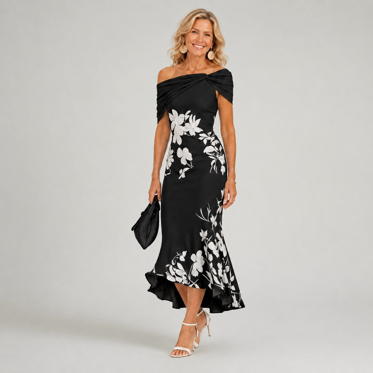 Althea™ | Florales, figurbetontes Midikleid