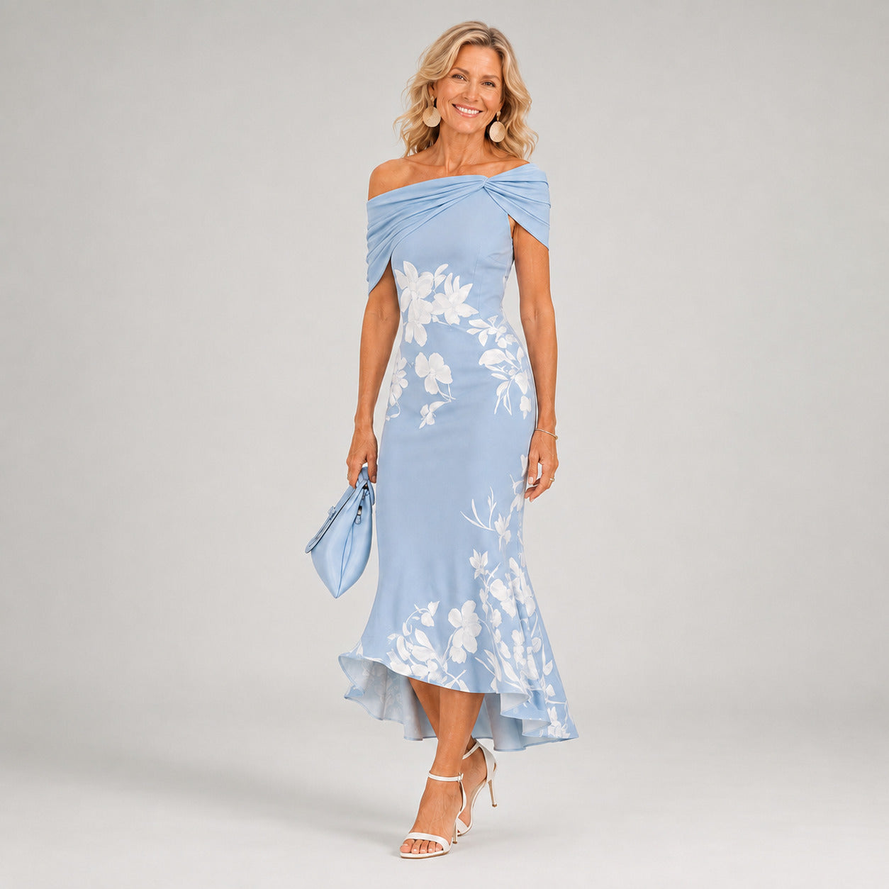 Althea™ | Florales, figurbetontes Midikleid
