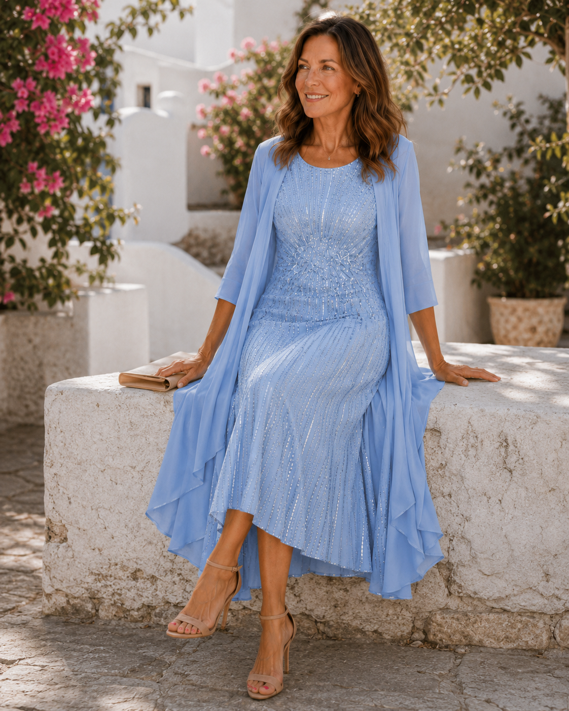 Celeste | Paillettenkleid mit Überwurf