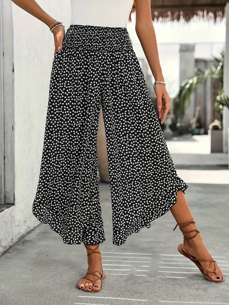 Avira – Luftige High-Waist Hose mit weitem Bein