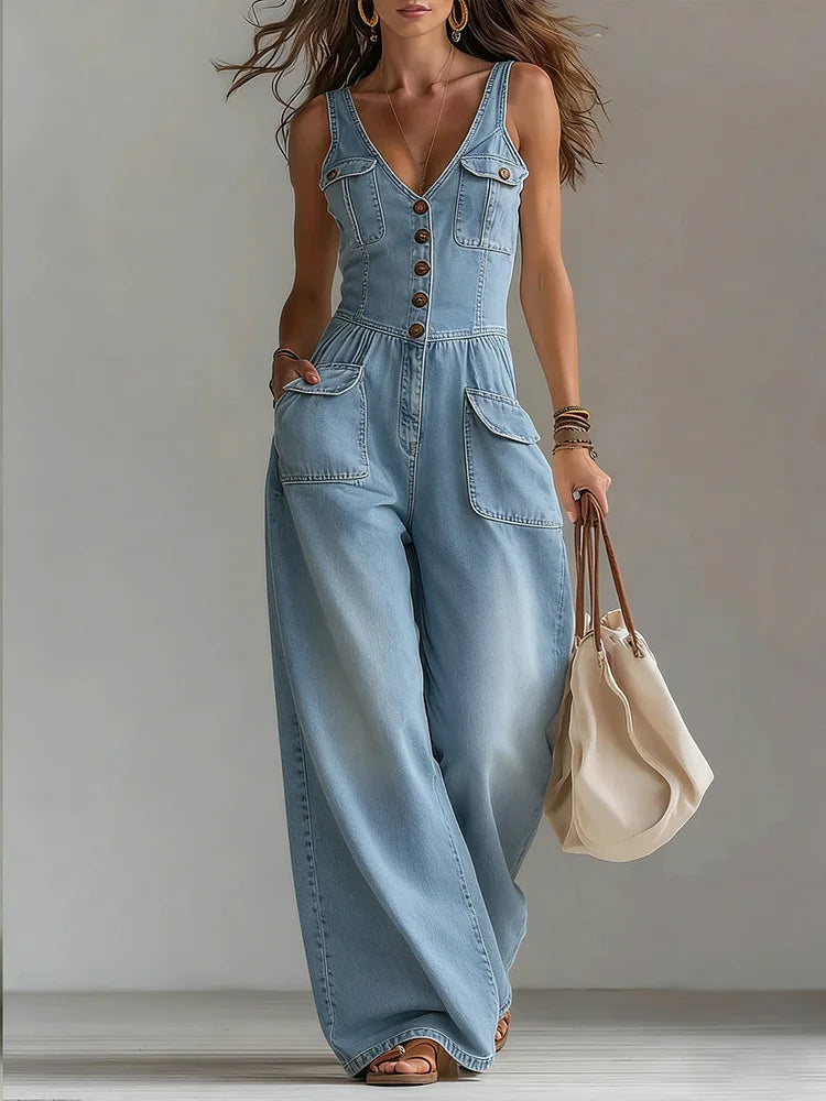 Sophie | Lässiger weiter Denim-Overall