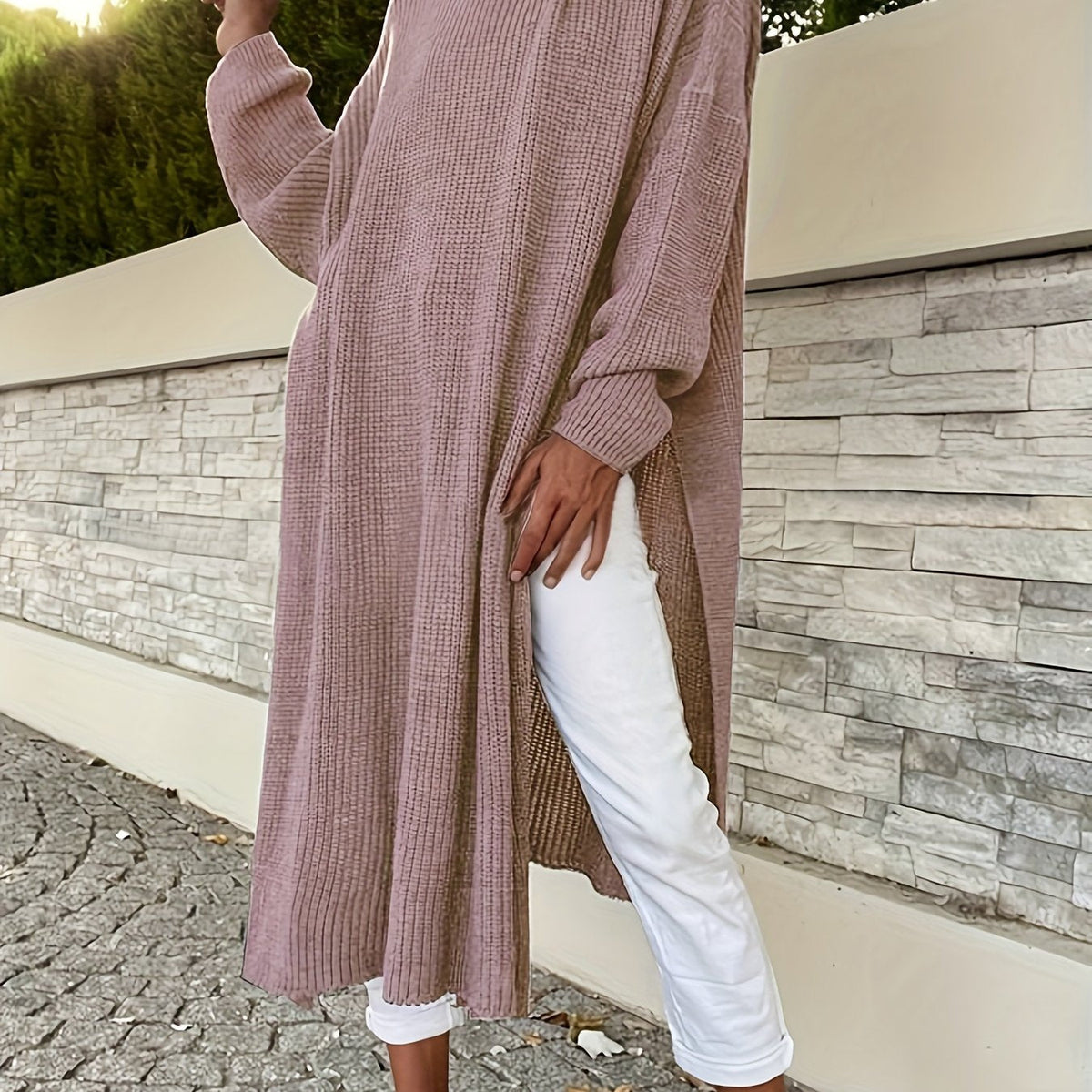 Jocelyn – Strick-Pulloverkleid mit Kapuze