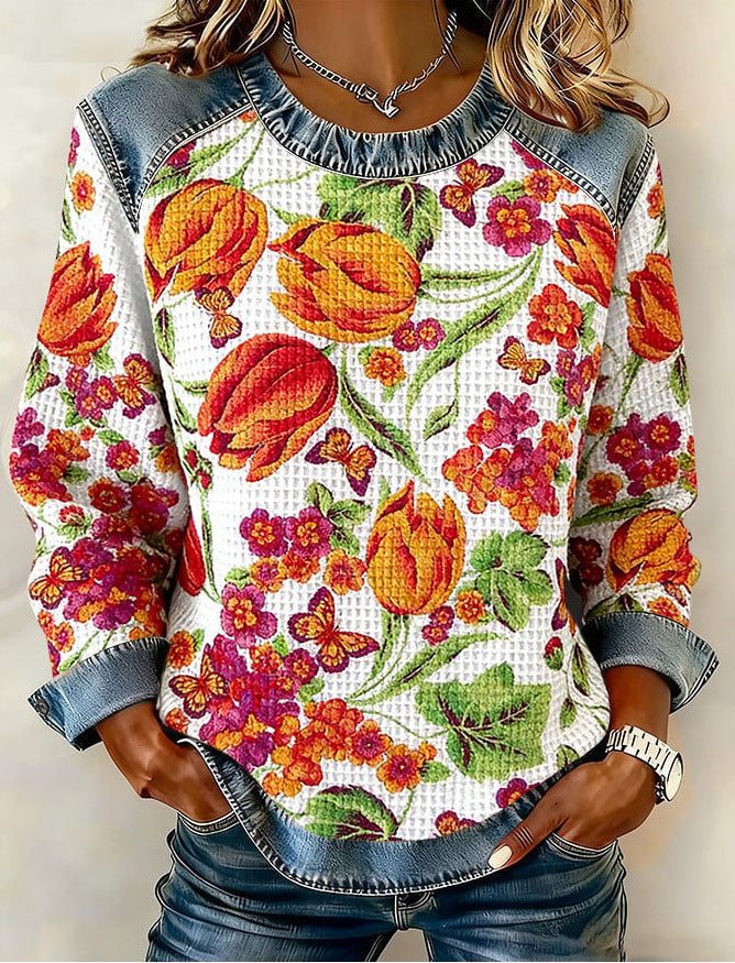 Michèle – Sweatshirt mit Tulpen