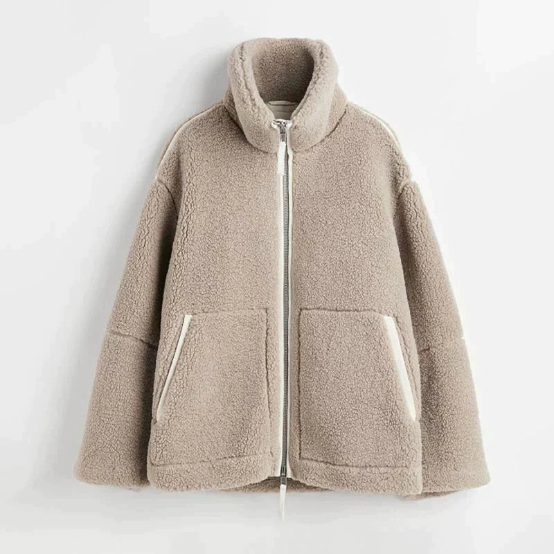 Theresa | Oversize-Teddyjacke mit Stehkragen