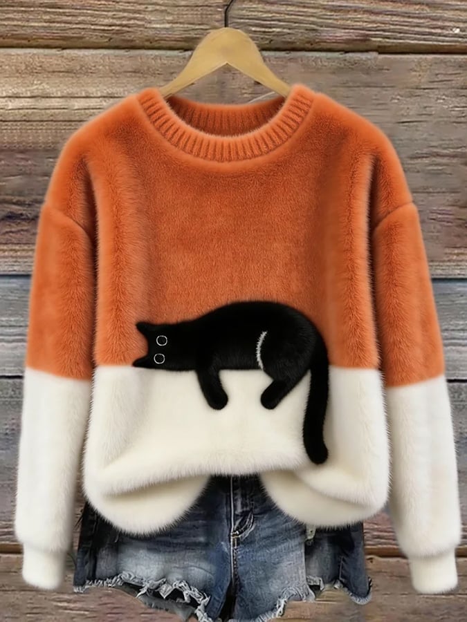 Luna | Damen-Sweatshirt mit Katzenprint
