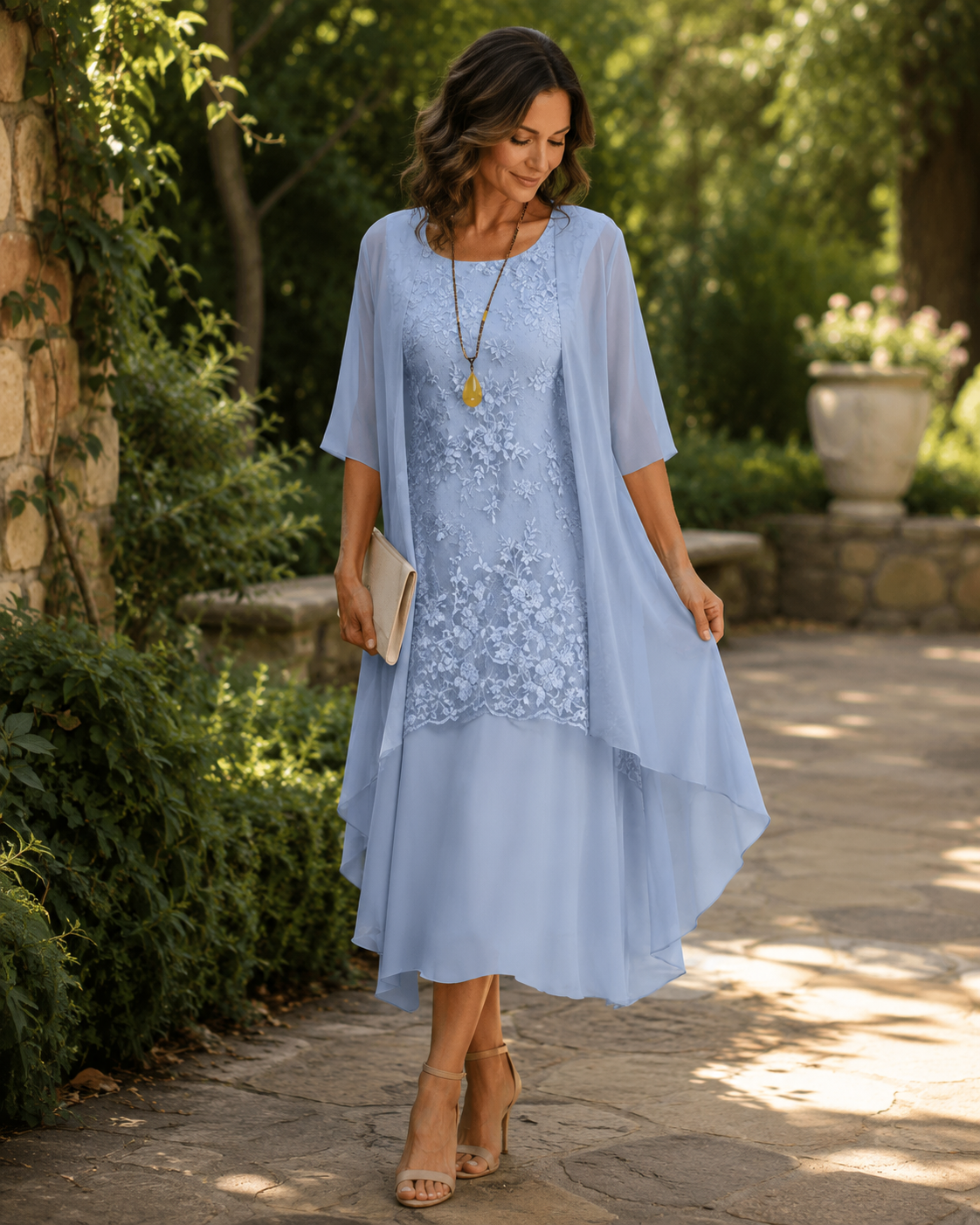 Eleanor | Elegantes zweiteiliges Chiffonkleid