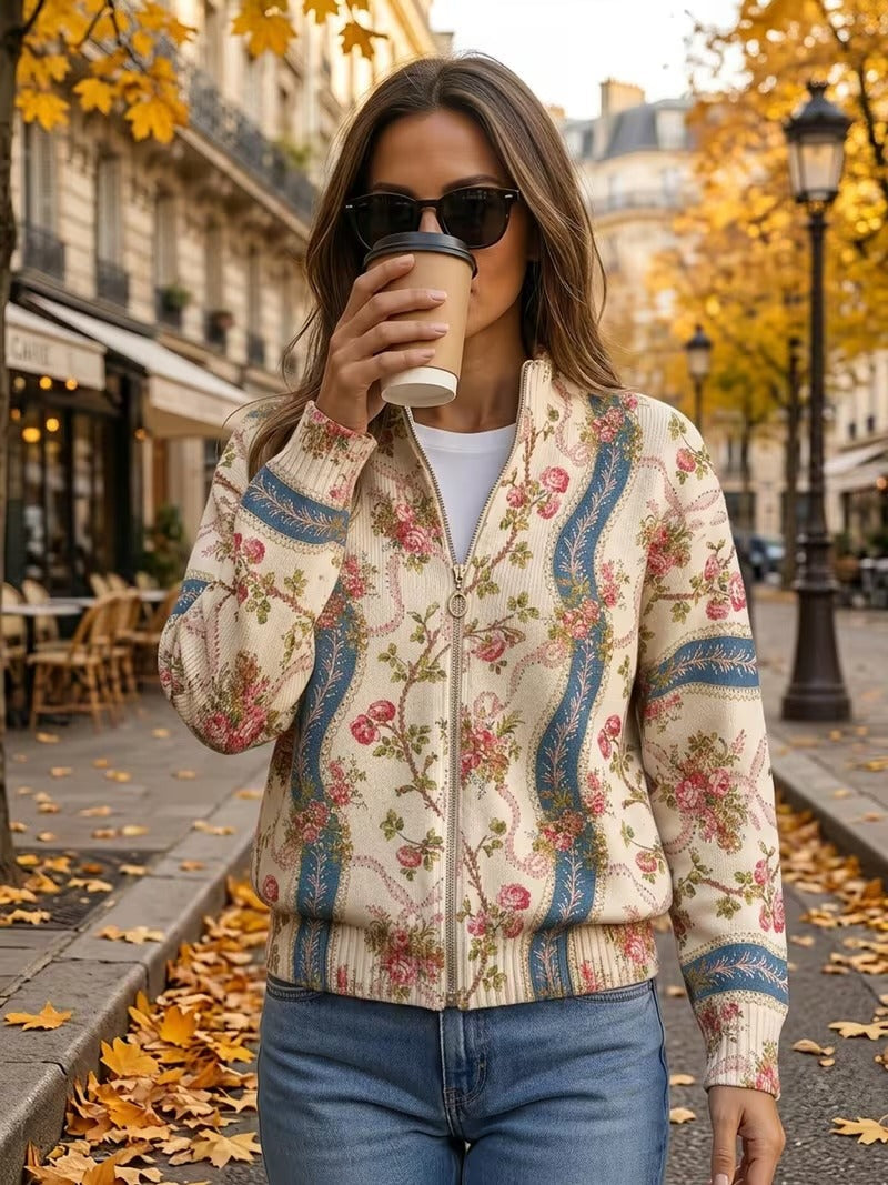 Eulalia™ | Cardigan mit Kletterrosen und Bändern