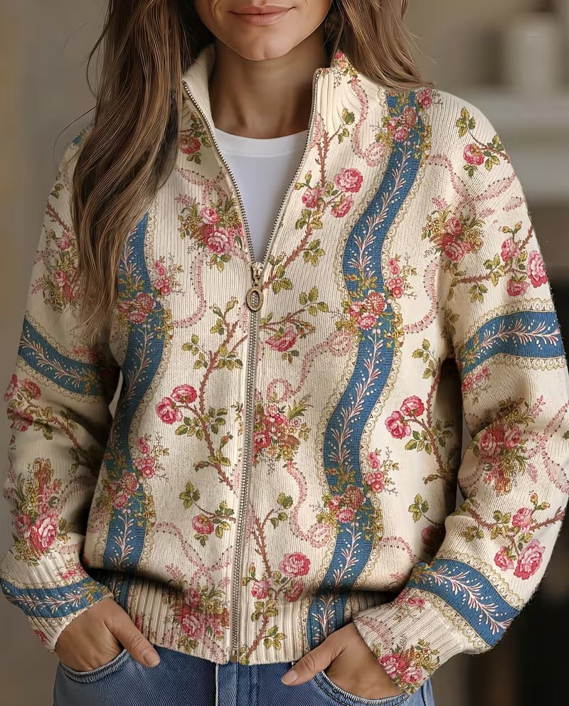Eulalia™ | Cardigan mit Kletterrosen und Bändern