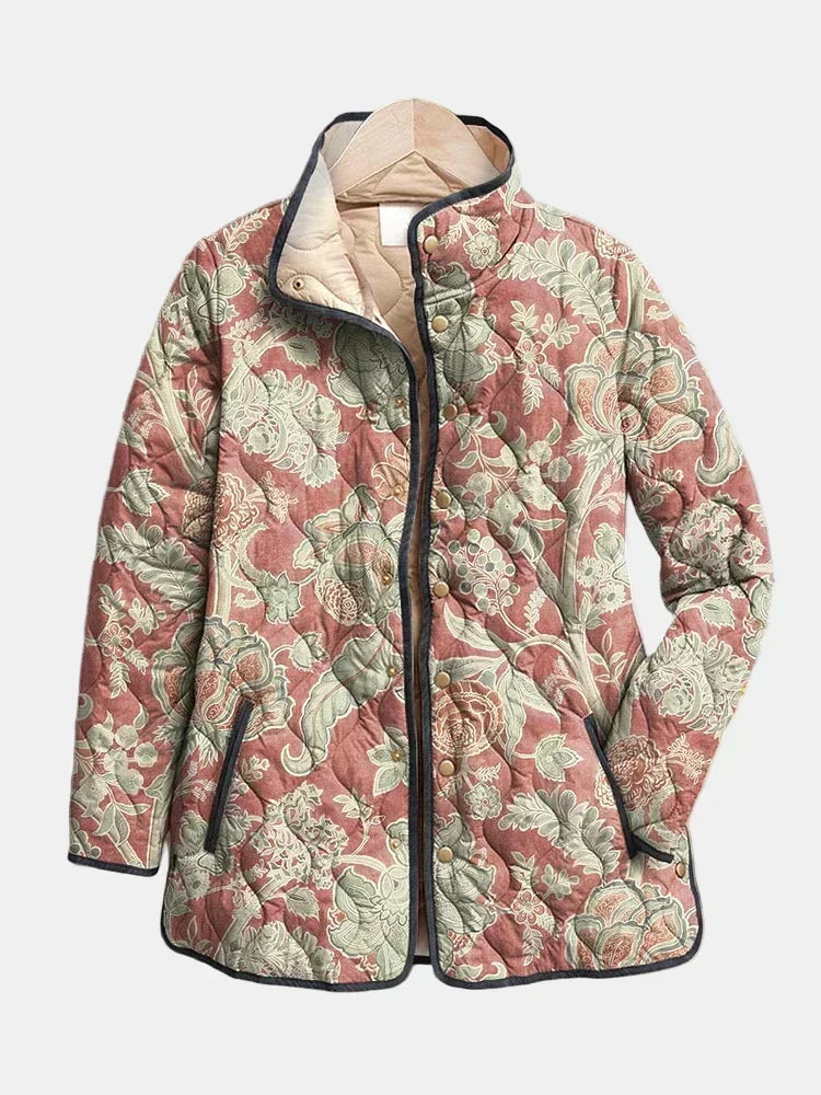 NAYA | LÄSSIGE VINTAGE-STEPPJACKE MIT BLUMENPRINT