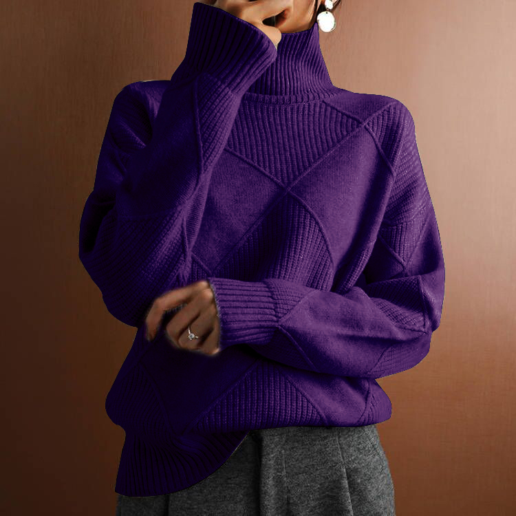 Eugénie – Lockerer Winterpullover mit Rautenmuster