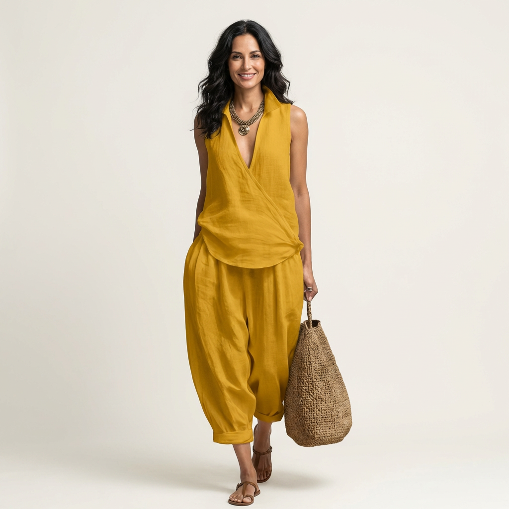 Twiila | Set aus Wickeloberteil und Hose mit weitem Bein
