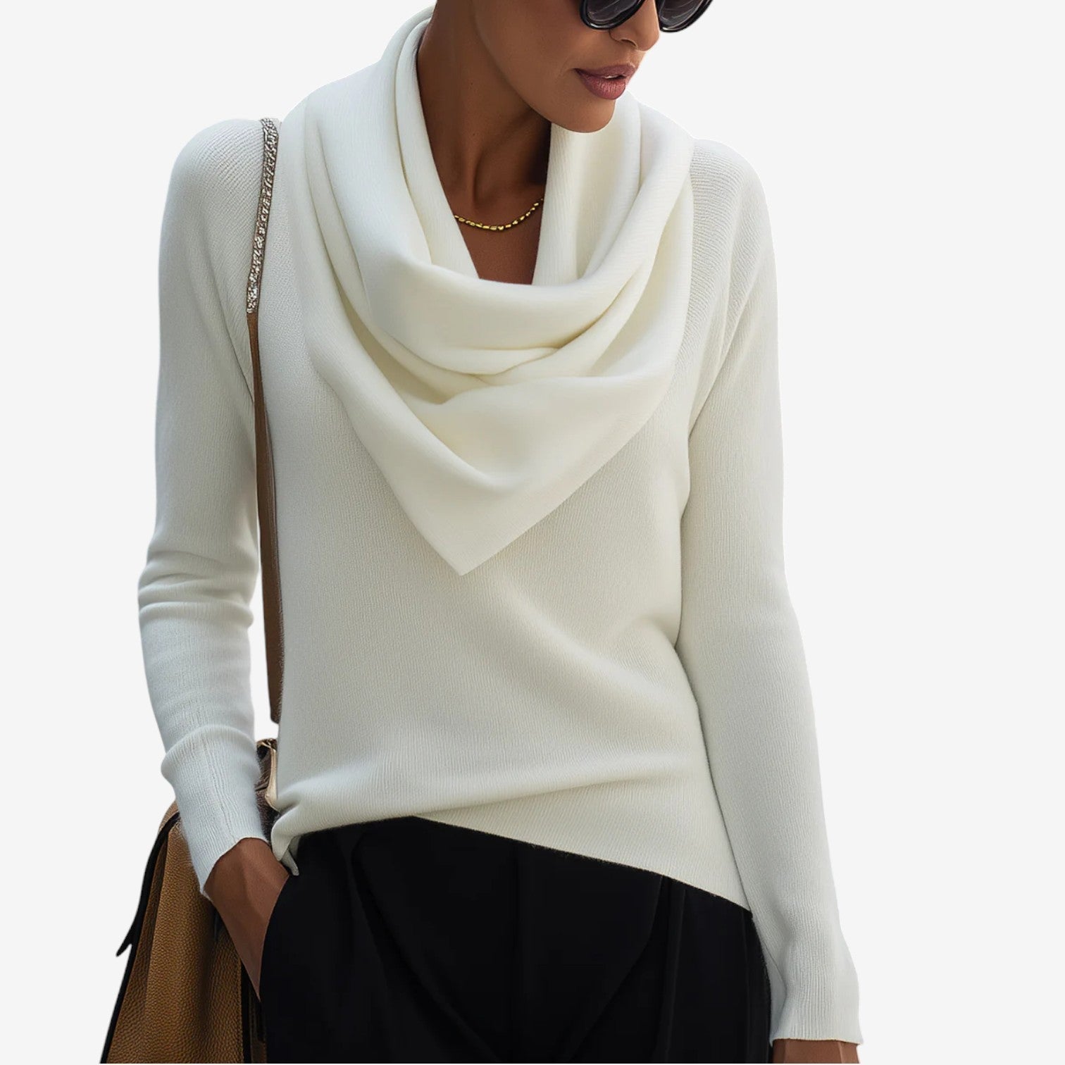 Paola™ Pullover mit drapiertem Kragen