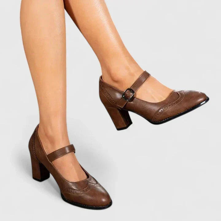 Camille | Retro-Mary-Jane-Pumps mit Absatz