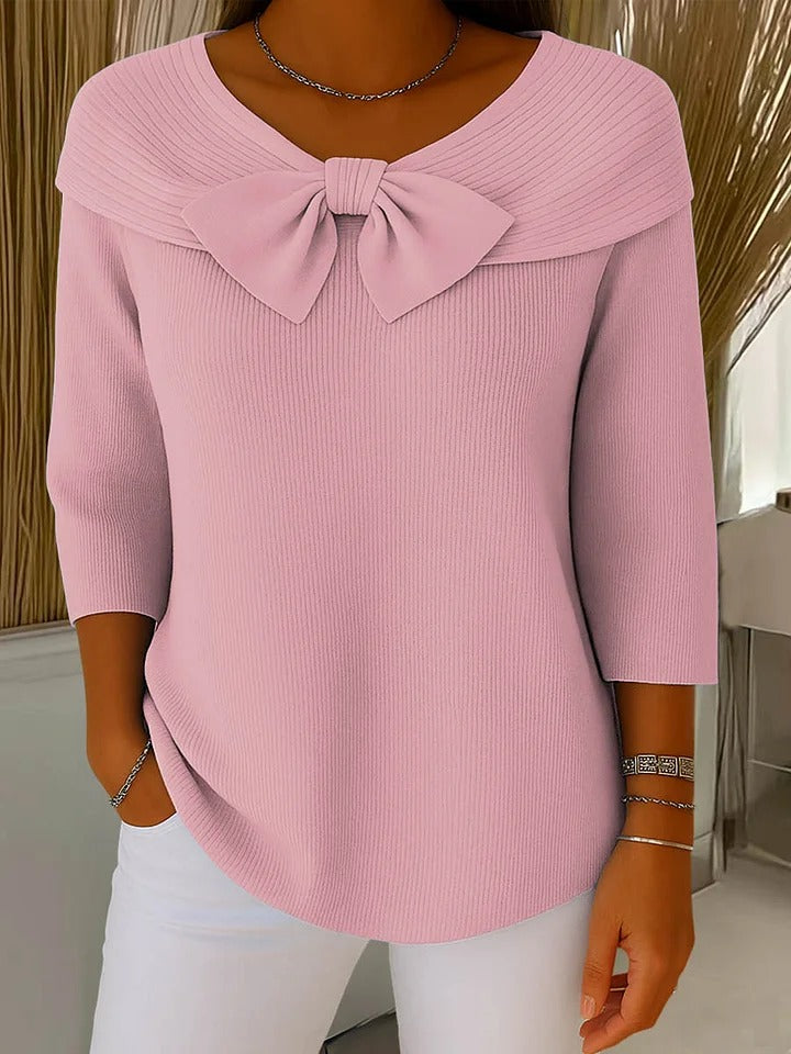 Trinidad | Pullover mit Schleife und Rundhalsausschnitt