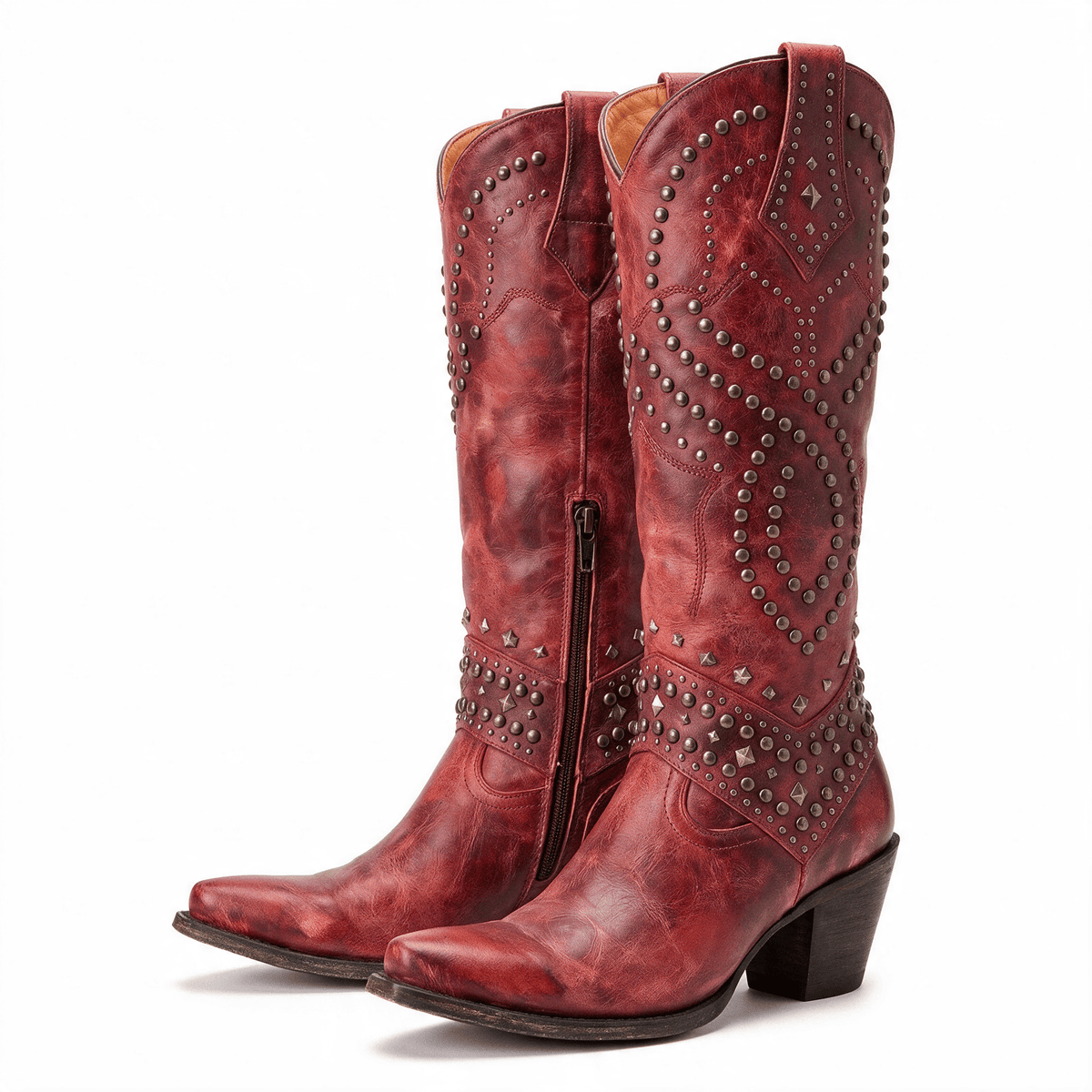 Elena – Kniehohe Stiefel mit Nieten