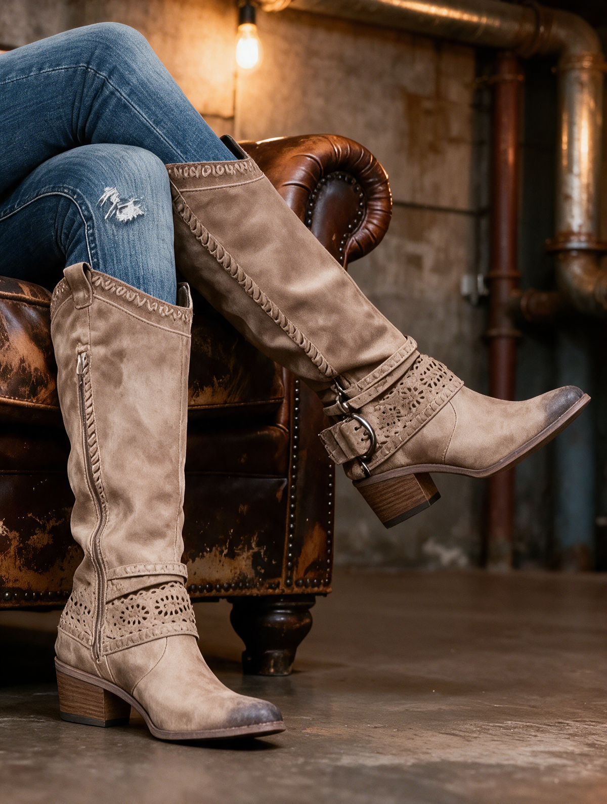 Sophie - Westernstiefel mit Riemendetail