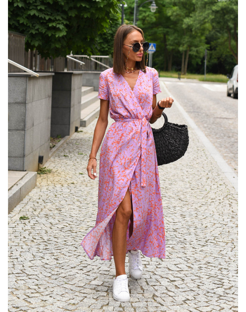 Talia™ | Stilvolles Blumenkleid mit V-Ausschnitt