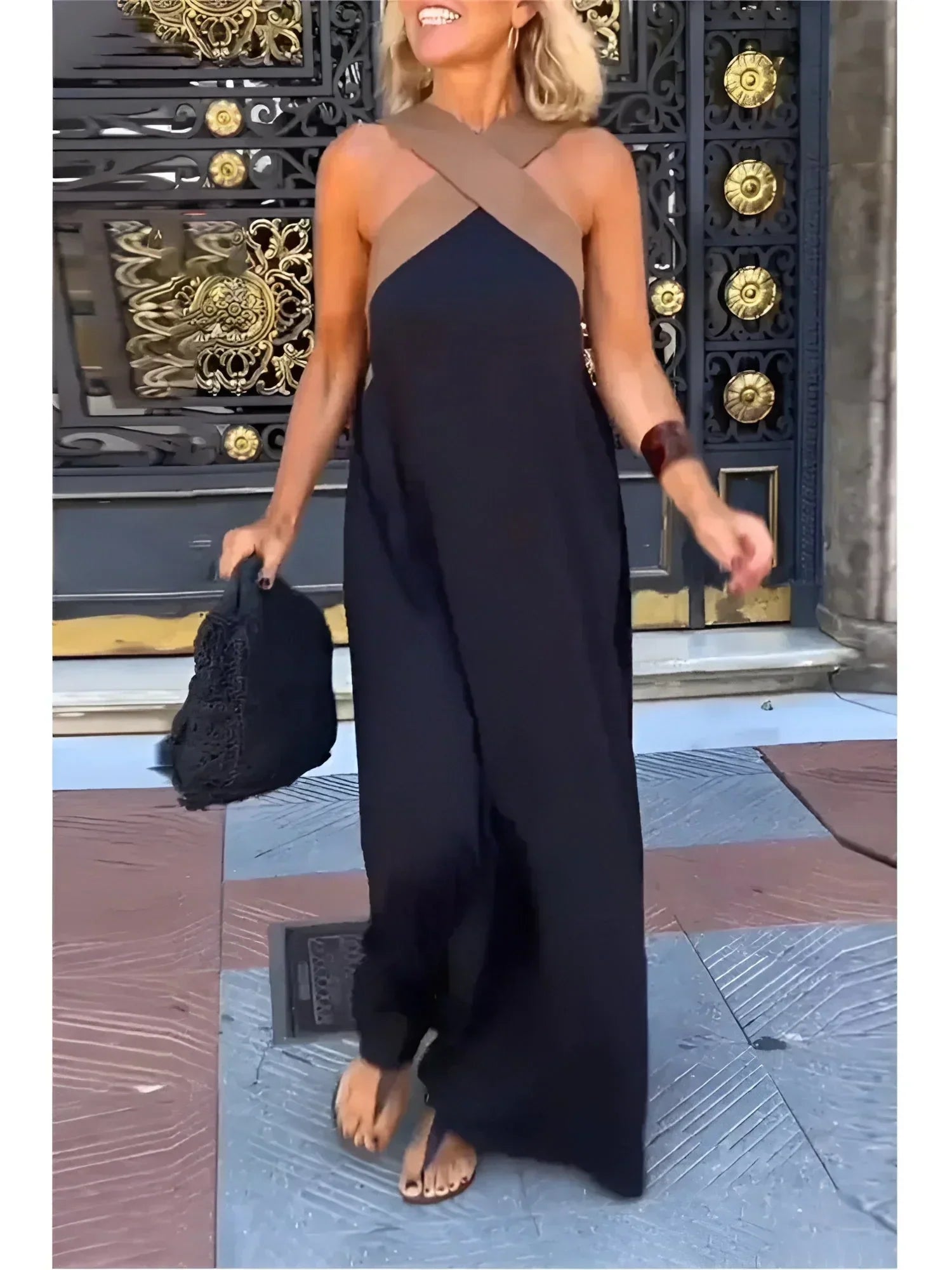 Quirine™ | Maxikleid mit Überkreuzung vorne