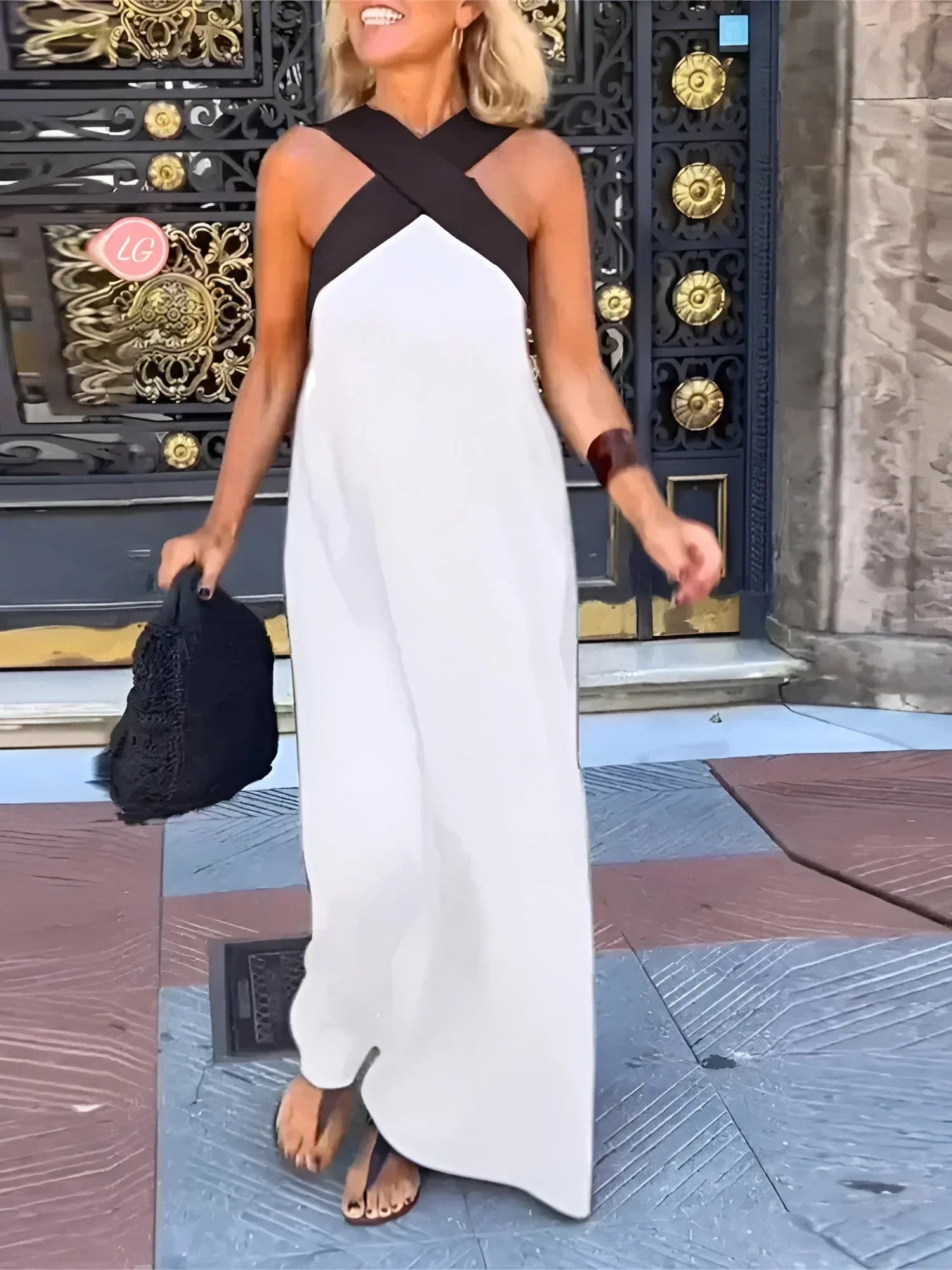 Quirine™ | Maxikleid mit Überkreuzung vorne