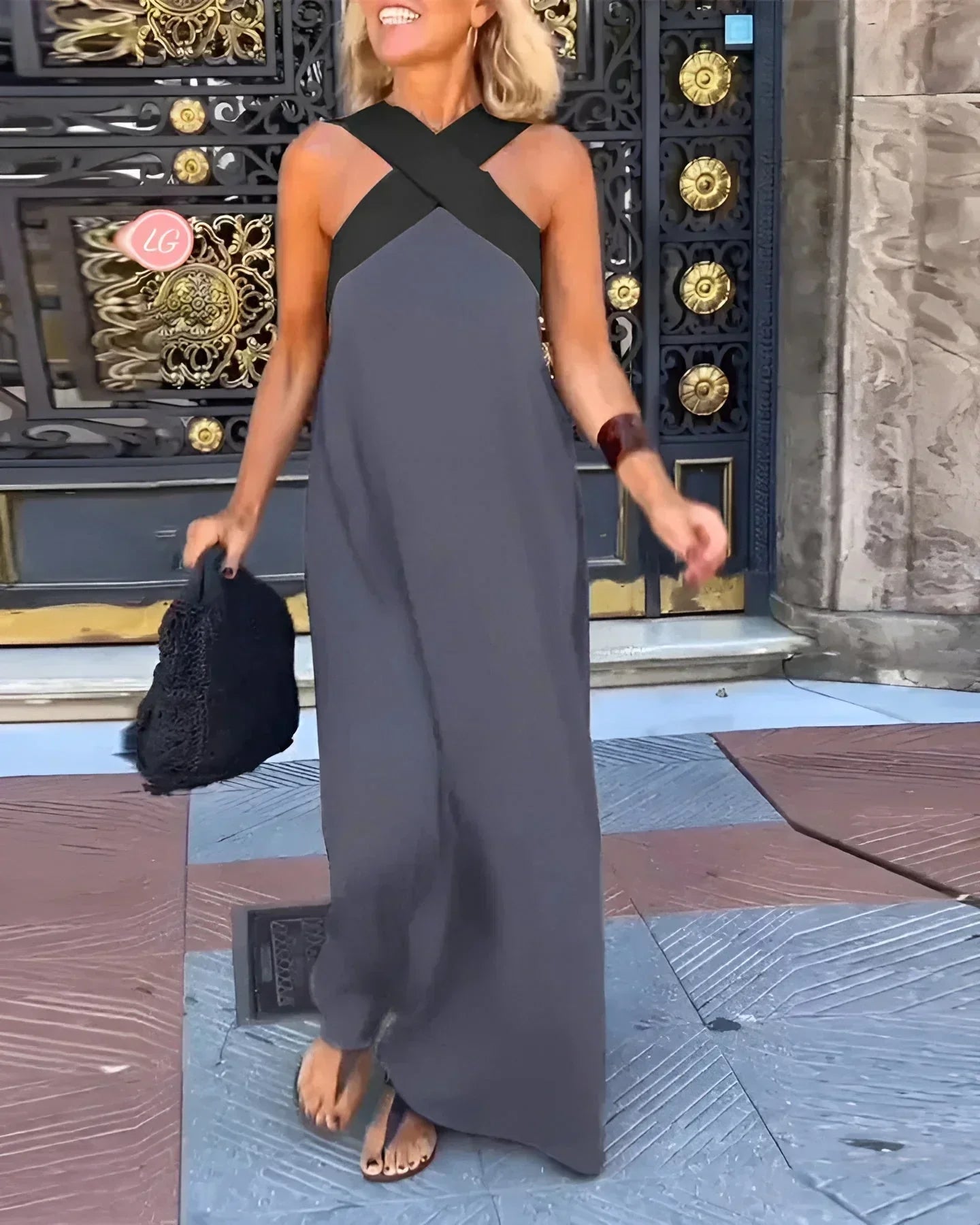 Quirine™ | Maxikleid mit Überkreuzung vorne