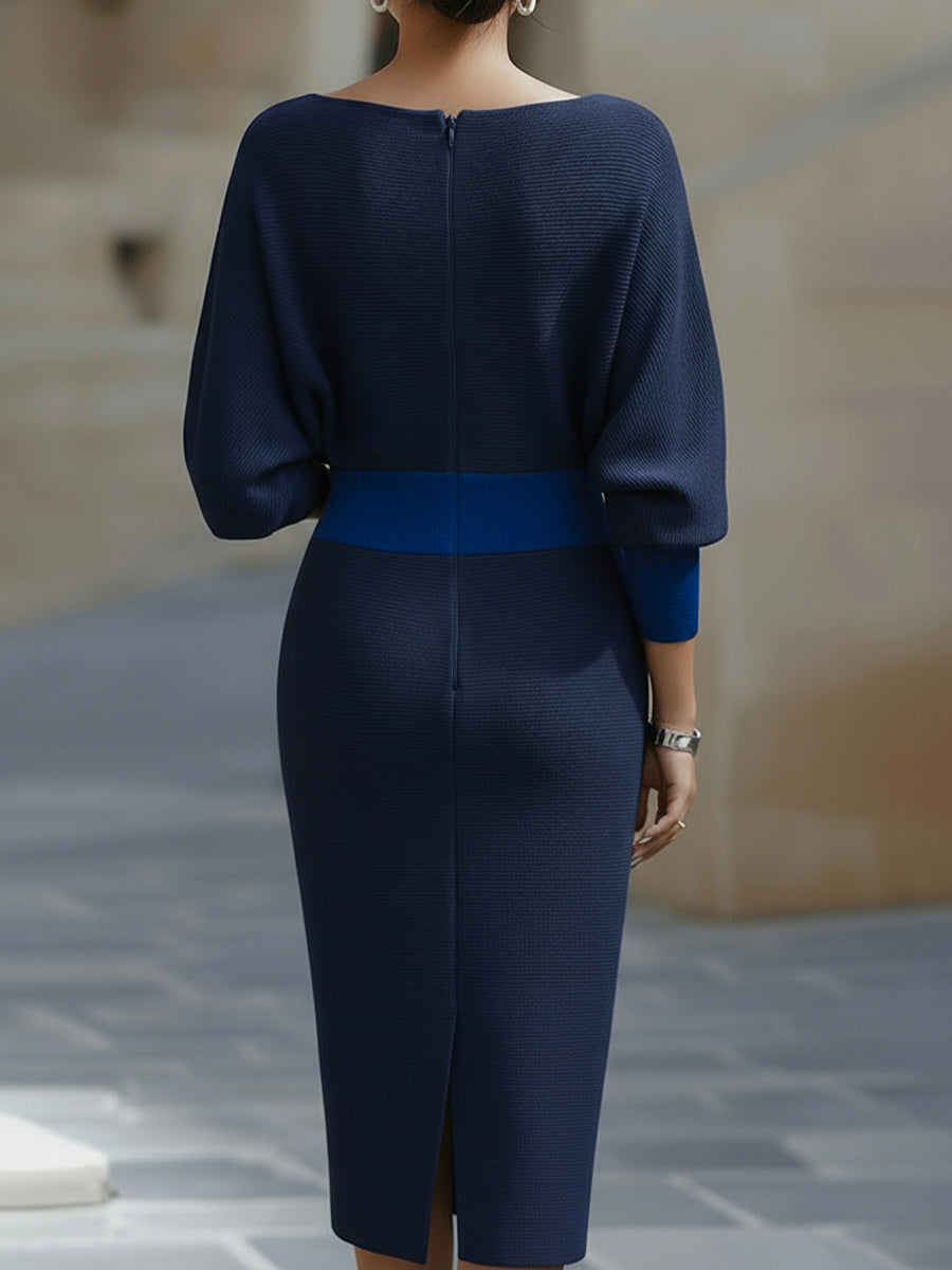 Amalia | Drapiertes Midi-Bleistiftkleid