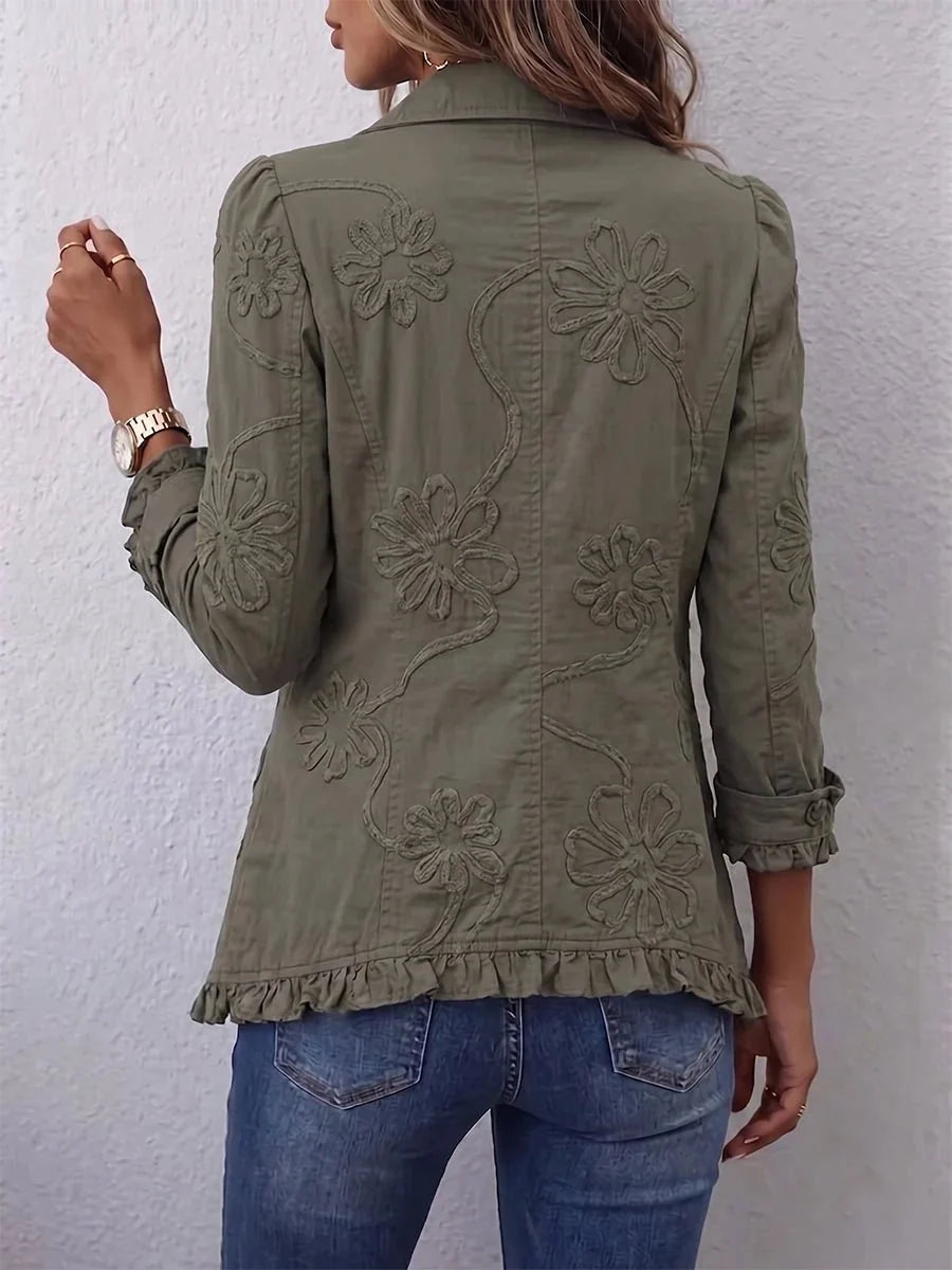 Kamberly | Boho-Chic-Jacke mit floraler Stickerei