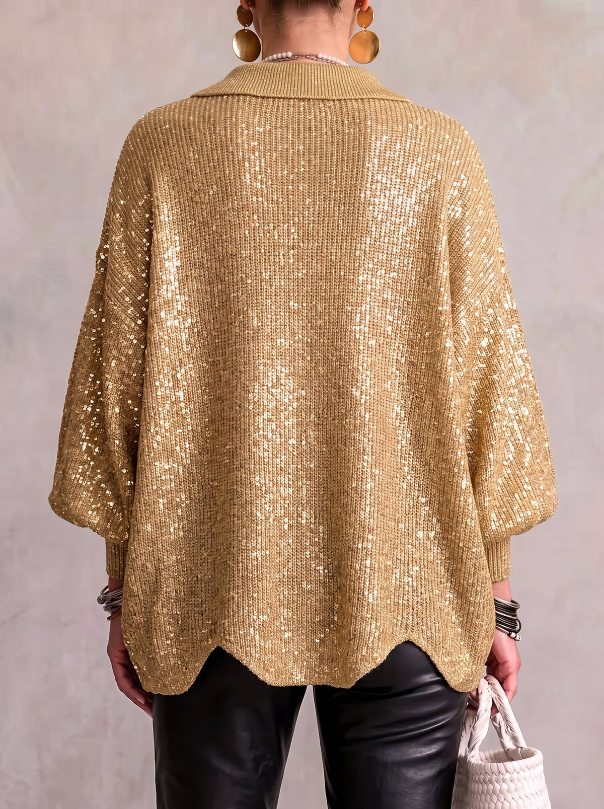 Karina | Oversize-Strickjacke mit Kragen und Knöpfen